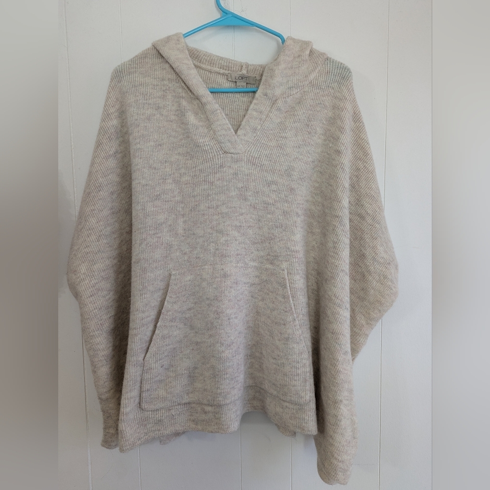 Loft Hooded Poncho - Oatmeal Cream - Size M/L